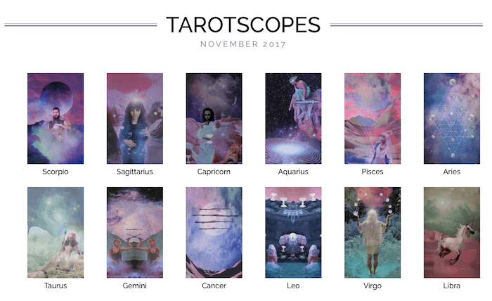 NUMINOUS TAROTSCOPES: NOVEMBER 2017