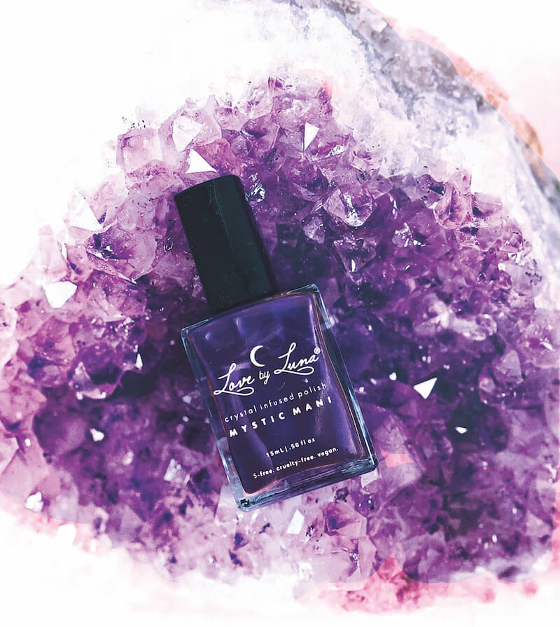 The Numinous Mystic Mani Love By Luna custom crystal polish amethyst sober curious